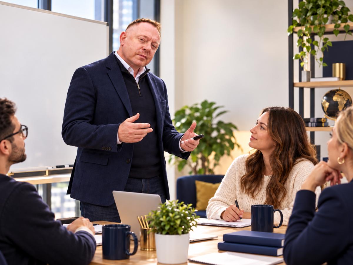 Jeff Crown teaching an American English lesson