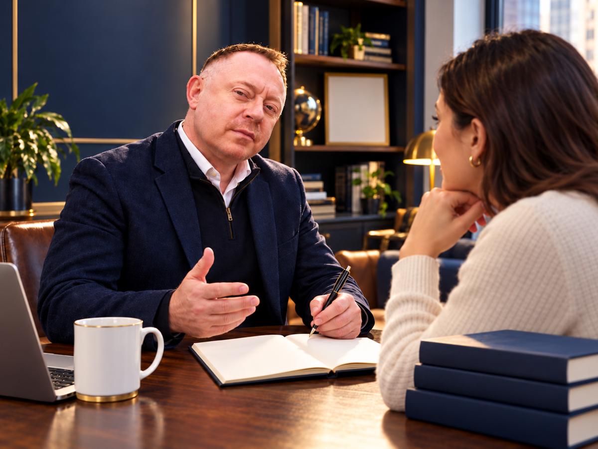 Jeff Crown in a personalized English coaching session